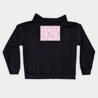 Pink Ferrets Pattern Kids Hoodie